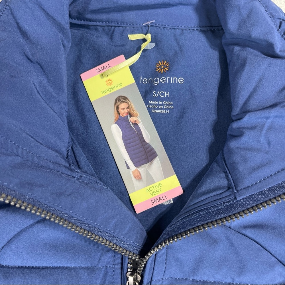 Tangerine Light Weight Puffer Active Vest Packable Blue Womens Small NEW - Picture 5 of 7